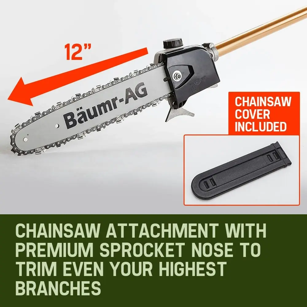 Baumr-AG 65CC Pole Chainsaw Petrol Saw Chain Tree Pruner Extendable Cutter