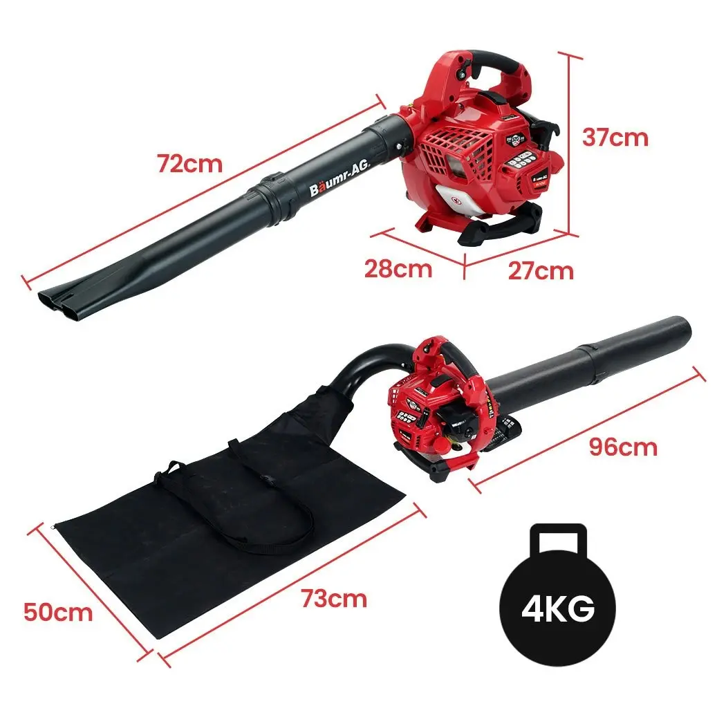 Baumr-AG Cordless Leaf Blower Vacuum Petrol Hand Garden Lawn Held Vac 2-Stroke