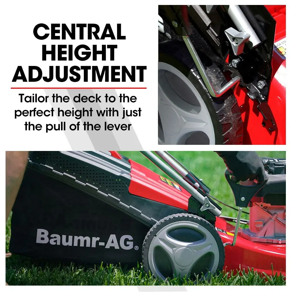 Baumr-AG Lawn Mower 18 Inch 175cc Petrol Self-Propelled Push Lawnmower 4-Stroke