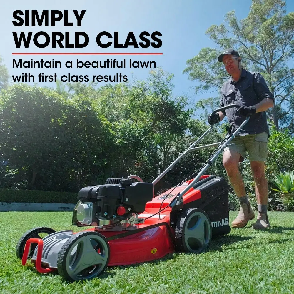 Baumr-AG Lawn Mower 18 Inch 175cc Petrol Self-Propelled Push Lawnmower 4-Stroke