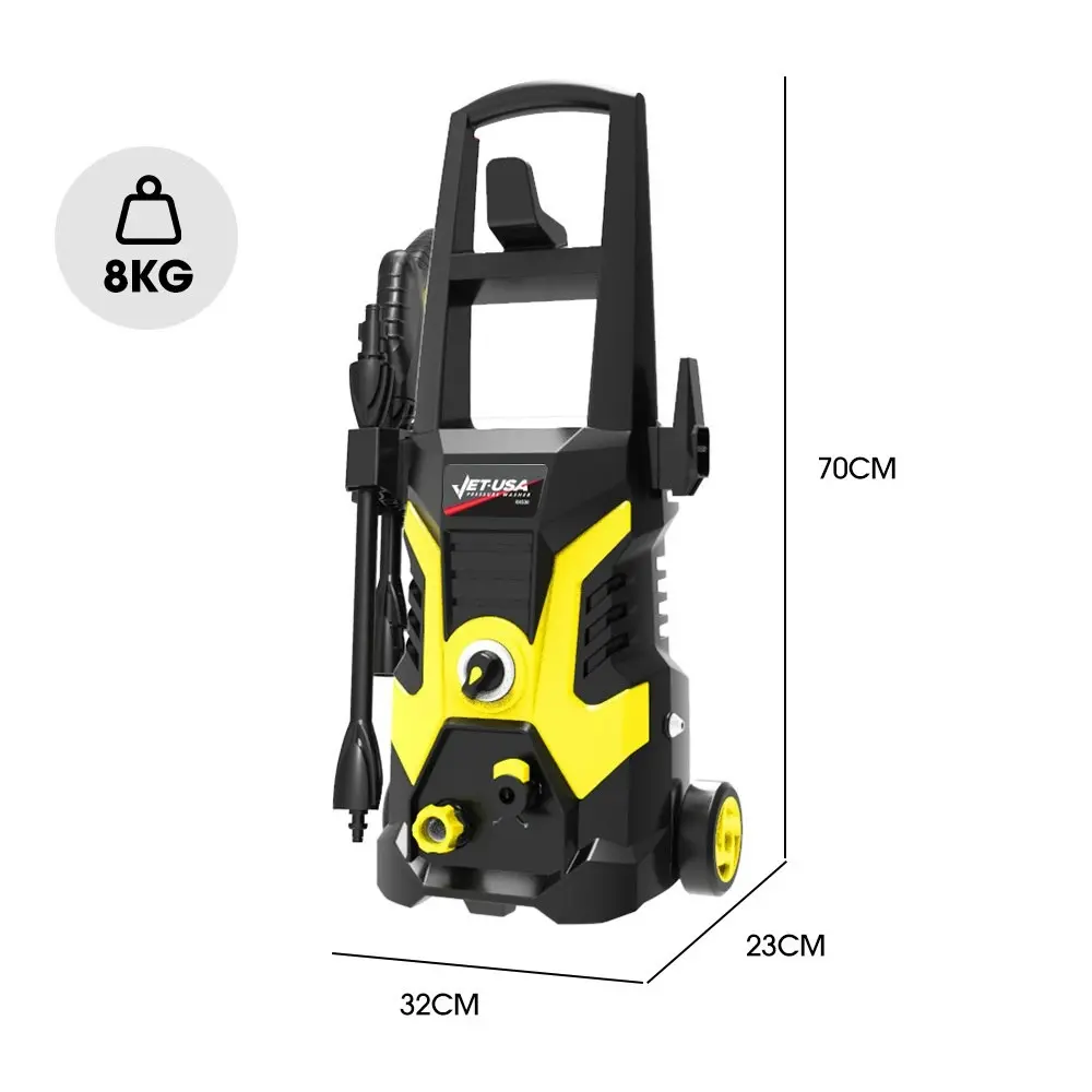 Jet-USA RX530 Electric High Pressure Washer, 2400PSI 3 Nozzles, Brush Head Cleaner, Detergent Bottle