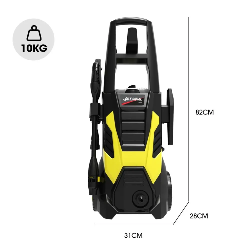 Jet-USA RX535 Electric High Pressure Washer, 2600PSI 2 Nozzles, Brush Head, Deck Cleaner, Detergent Bottle