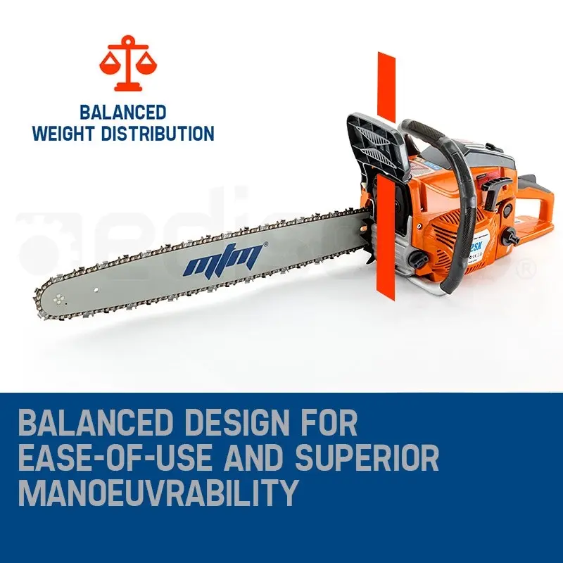 MTM Petrol Commercial Chainsaw 22 Inch Bar Chain Saw E-Start Tree Pruning Top Handle