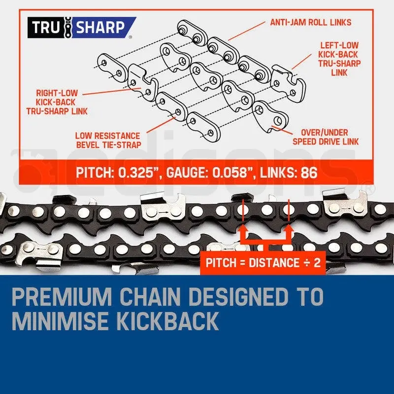 MTM Petrol Commercial Chainsaw 22 Inch Bar Chain Saw E-Start Tree Pruning Top Handle