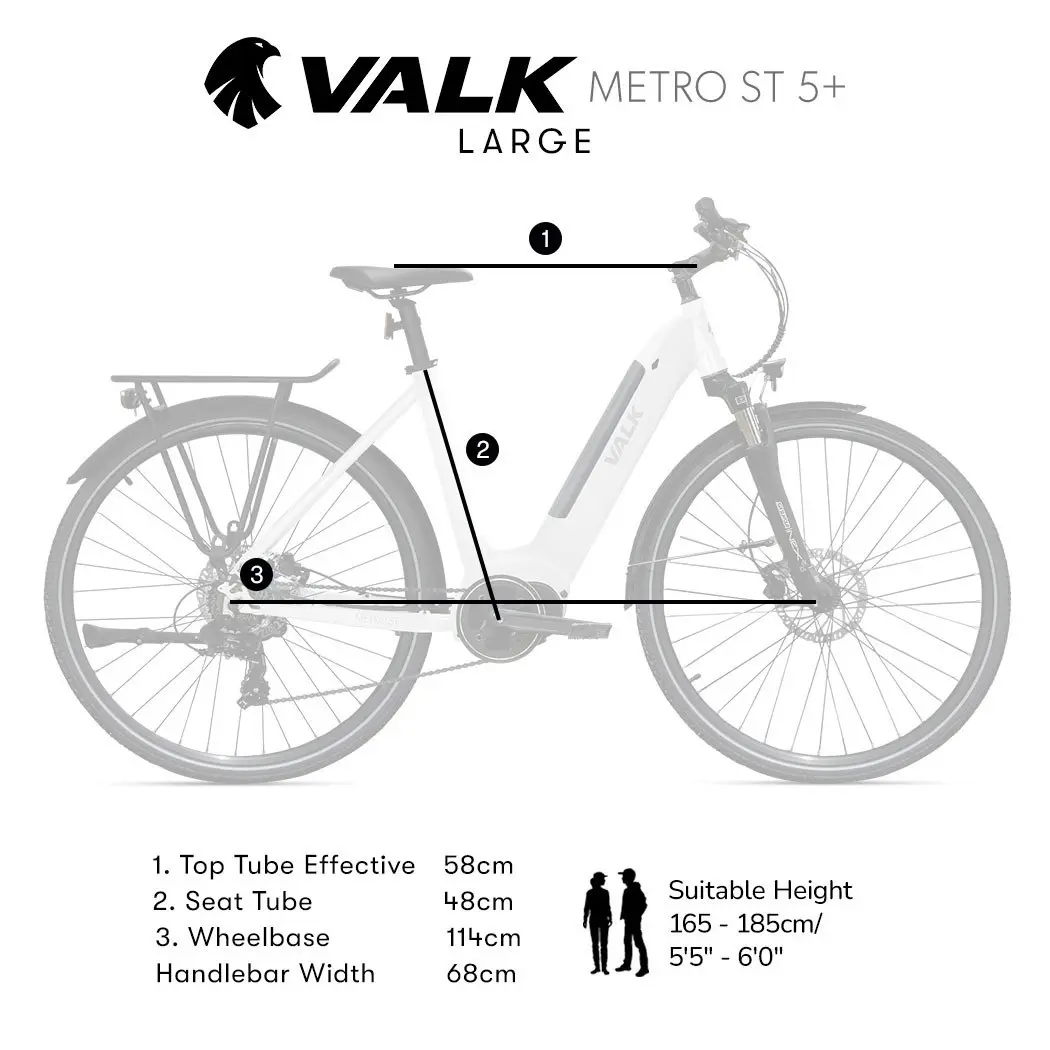 Valk Electric Commuter Bike Mid-Drive Large Step-Thru Frame, ebike e-bike for Women and Ladies, White