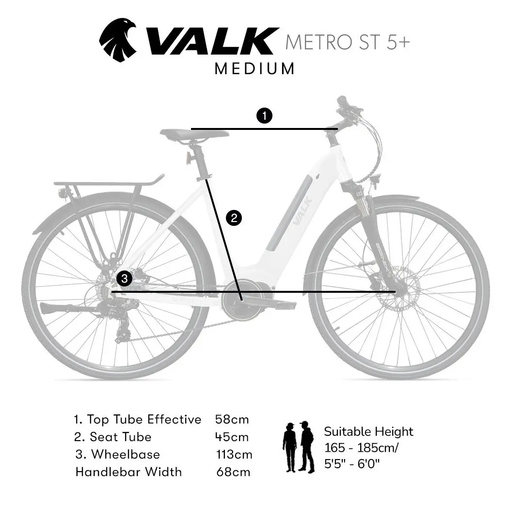 Valk Electric Commuter Bike Mid-Drive Medium Step-Thru Frame, ebike e-bike for Women and Ladies, White