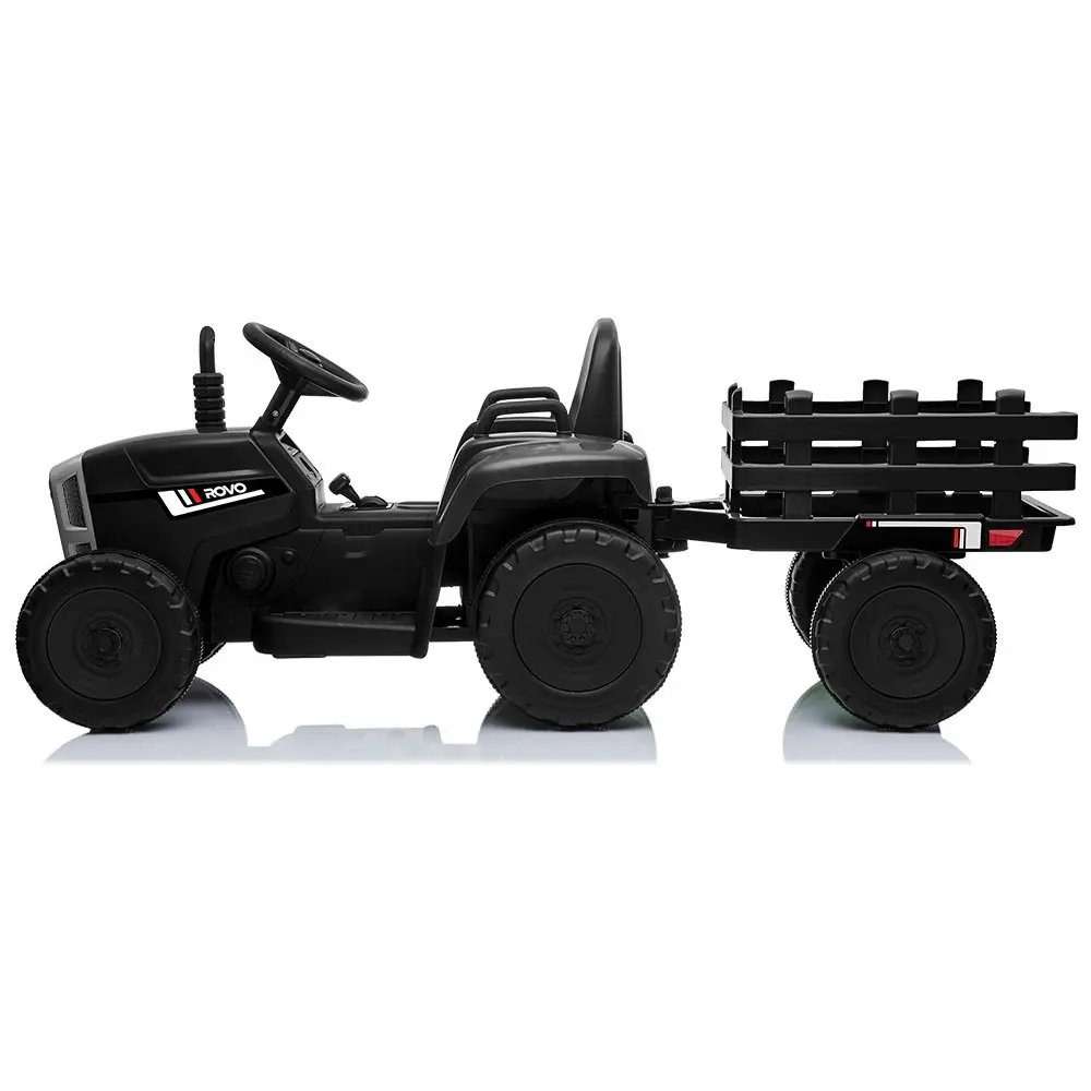 Rovo Kids Electric Battery Operated Ride On Tractor Toy, Remote Control, Black