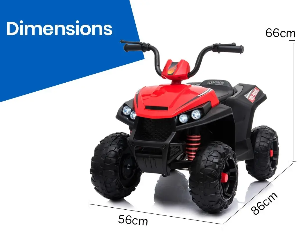 Rovo Kids Electric Ride On ATV Quad Bike Battery Powered, Red and Black