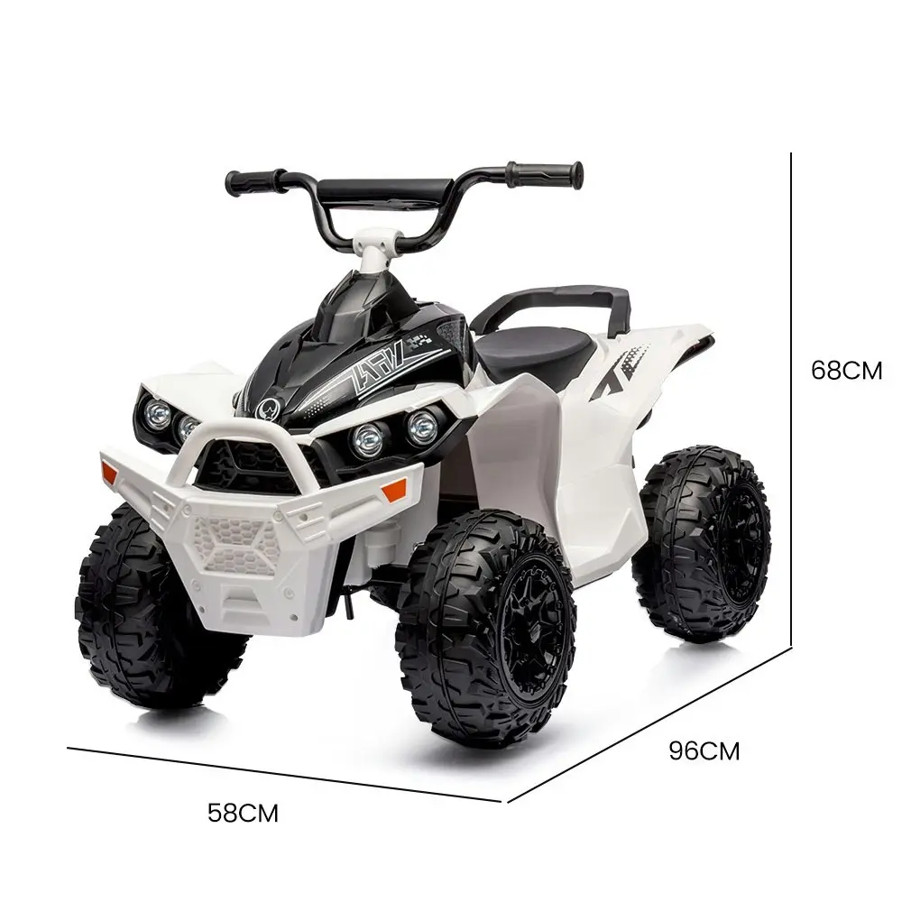 Rovo Kids Electric Ride On Quad Bike ATV Toy Car, White