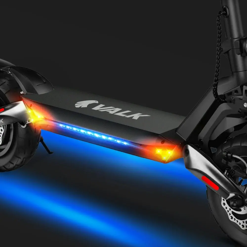 Valk Primal 9 Electric Scooter, 1600W Dual Motor 48V 18Ah Lithium 60km Range 40km/h Quad Shocks 10 inch Tyres, Black