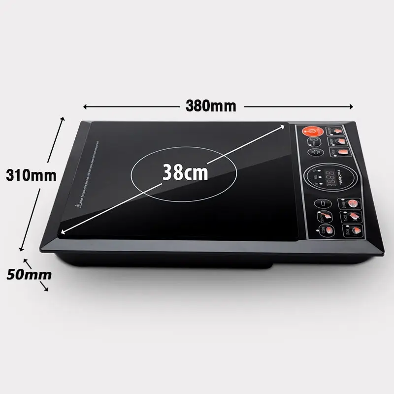 EuroChef Electric Induction Cooktop Cooker Kitchen Portable Cook Top, Ceramic Glass Surface