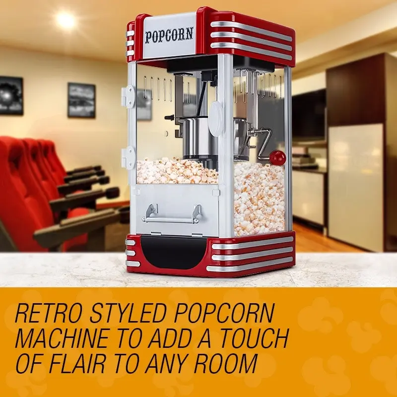 EuroChef Popcorn Machine Electric Popcorn Maker Classic Popper Hot Air Cooker Microwave