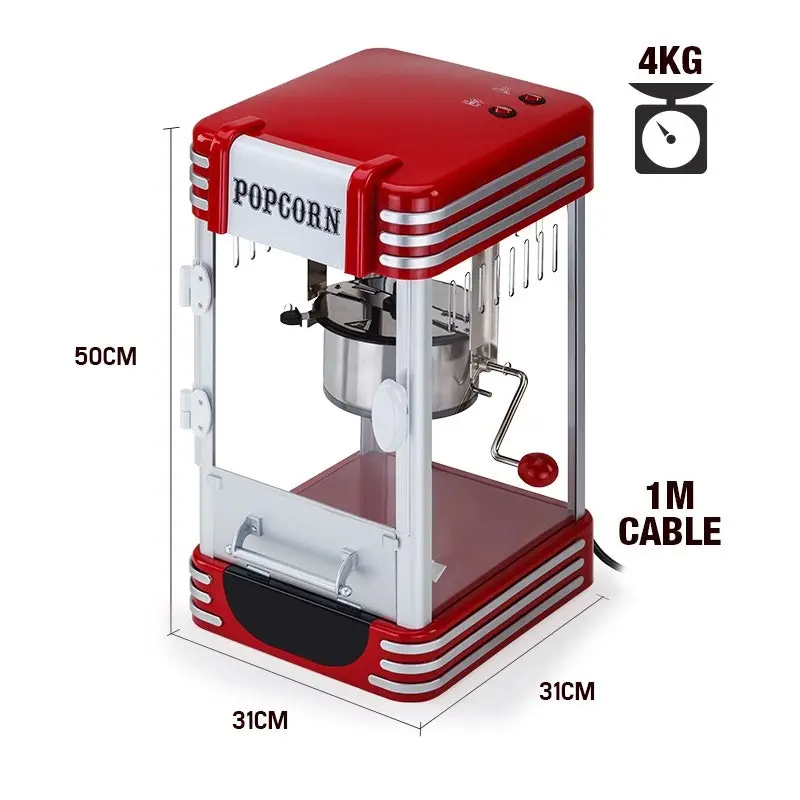 EuroChef Popcorn Machine Electric Popcorn Maker Classic Popper Hot Air Cooker Microwave