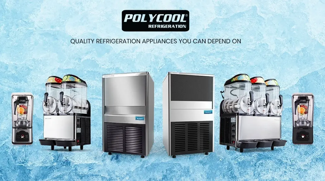 Title: PolyCool Commercial Ice Maker Machine, up to 45kg/24hr, Donper Compressor, Undercounter, Freestanding