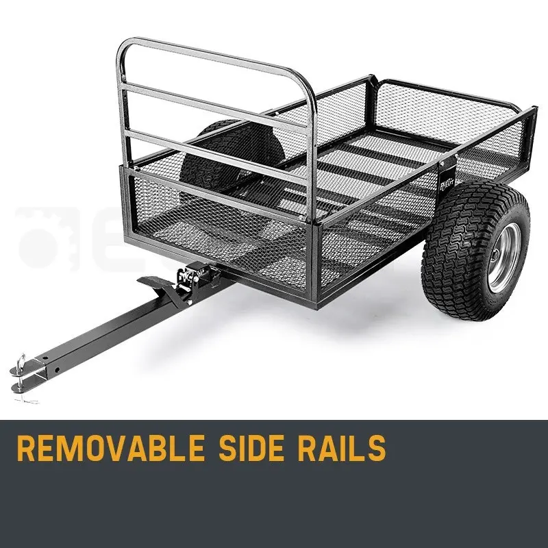 PlantCraft Towed Steel Mesh Dump Cart Garden ATV Mower Trailer Tray 1250lbs