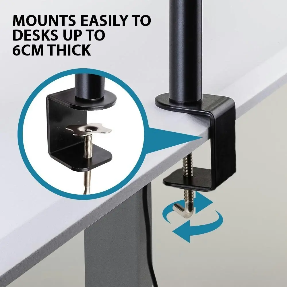 Fortia Desk Monitor Stand 2 Arm - Dual Computer Holder Screen Riser Bracket