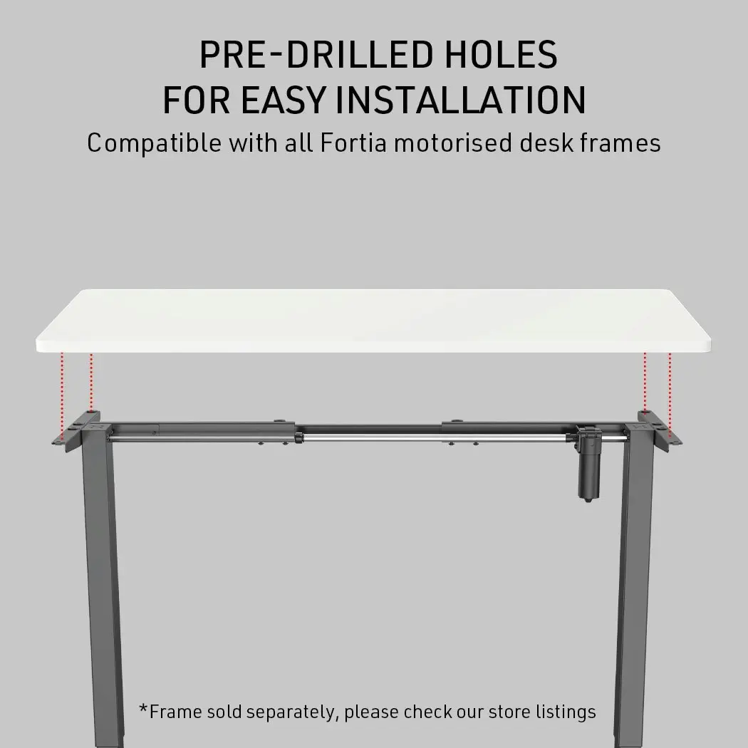 Fortia 120 x 60cm Desktop for Height Adjustable Electric Standing Desk, White