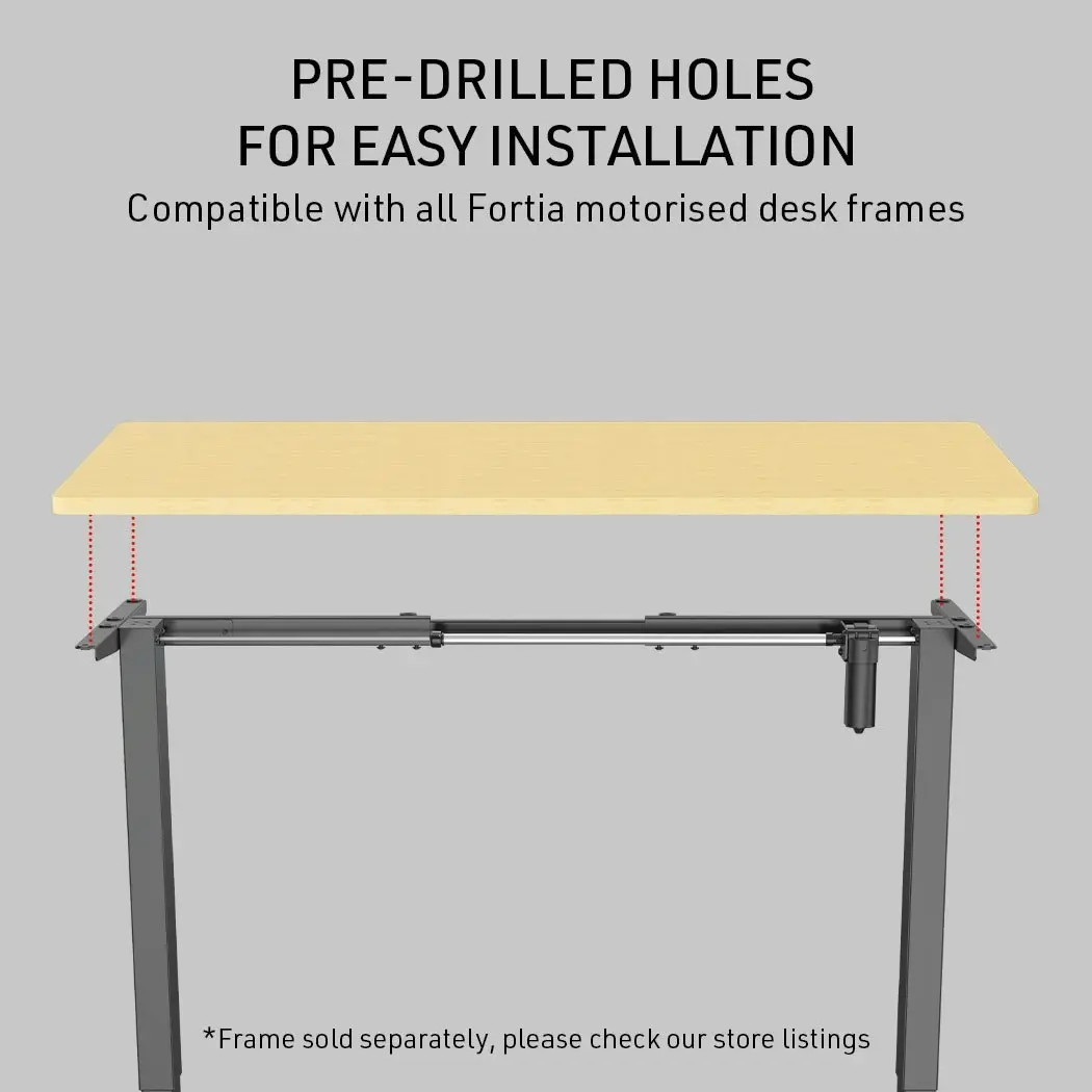 Fortia 120 x 60cm Desktop for Height Adjustable Electric Standing Desk, White Oak Style