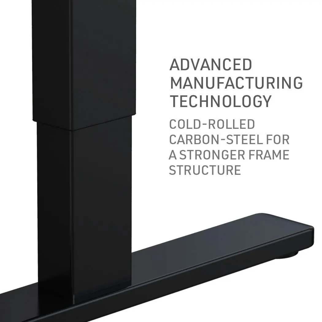 Fortia Sit Stand Standing Desk, 120x60cm, 72-118cm Height Adjustable, 70kg Load, Black/Black Frame