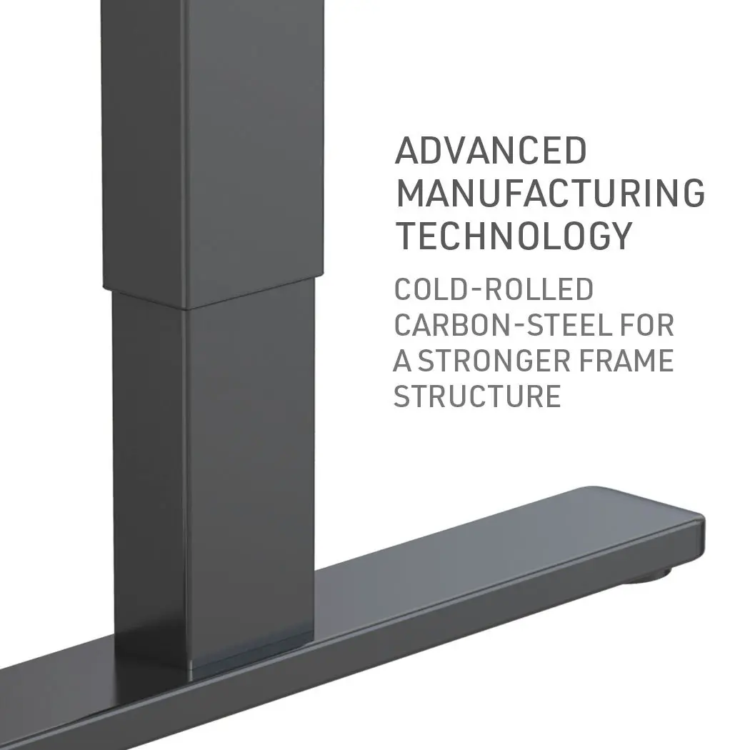 Fortia Sit To Stand Up Standing Desk, 120x60cm, 72-118cm Electric Height Adjustable, 70kg Load, Walnut Style/Black Frame