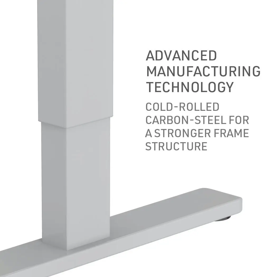 Fortia Sit To Stand Up Standing Desk, 120x60cm, 72-118cm Electric Height Adjustable, 70kg Load, White Oak Style/Silver Frame