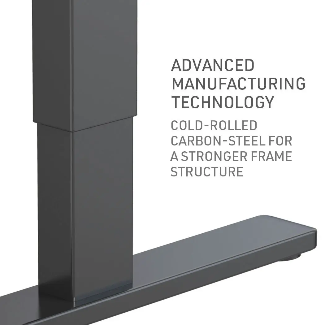 Fortia Sit To Stand Up Standing Desk, 140x60cm, 72-118cm Electric Height Adjustable, 70kg Load, Black/Black Frame