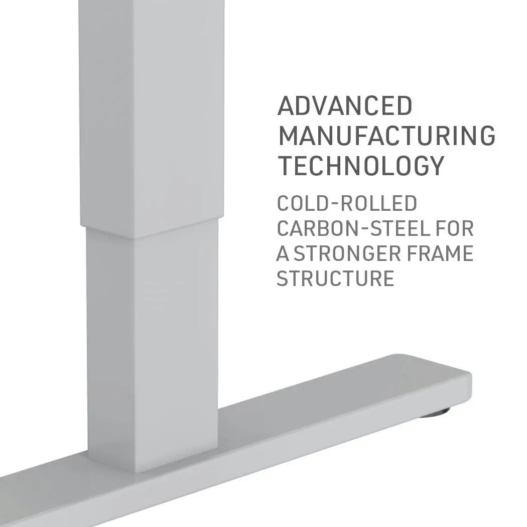 Fortia Sit To Stand Up Standing Desk, 140x60cm, 72-118cm Electric Height Adjustable, 70kg Load, Oak Style/Silver Frame