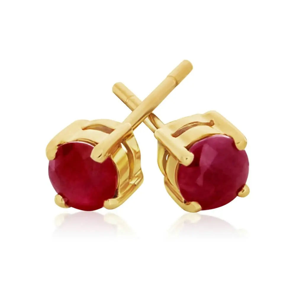 9ct Natural Ruby Stud Earrings