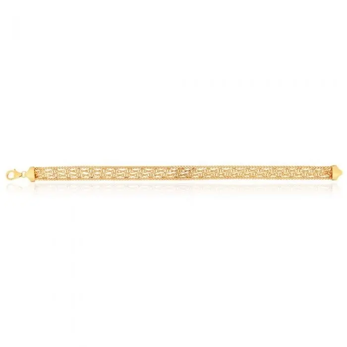 9ct Yellow Gold Mesh 19cm Bracelet