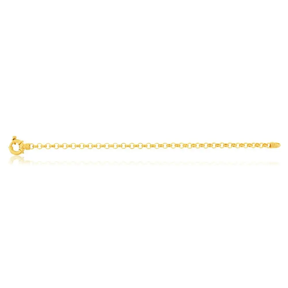 9ct Yellow Solid Gold Dazzling Belcher Bracelet