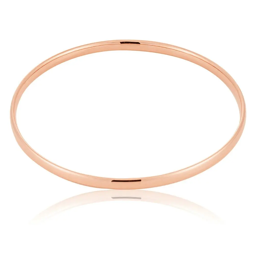 9ct Rose Gold hollow 4mm x 65mm Bangle