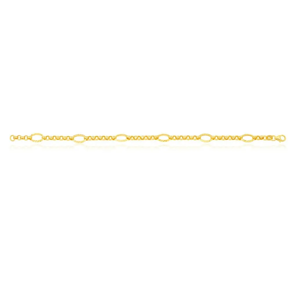 9ct Yellow Gold 19cm Belcher Bracelet