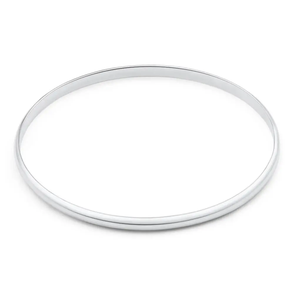 Solid Sterling Silver 4mm Plain 70mm Bangle