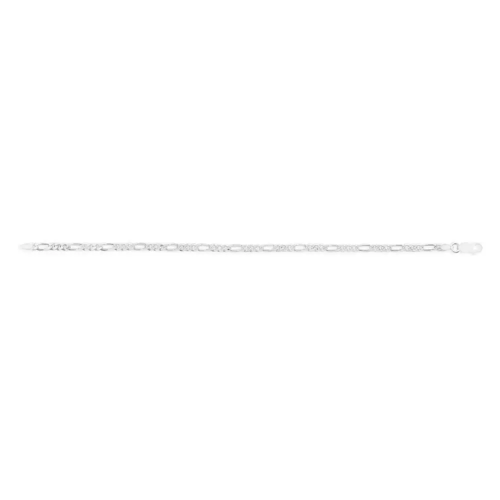 Sterling Silver Figaro 100 Gauge 21cm Bracelet