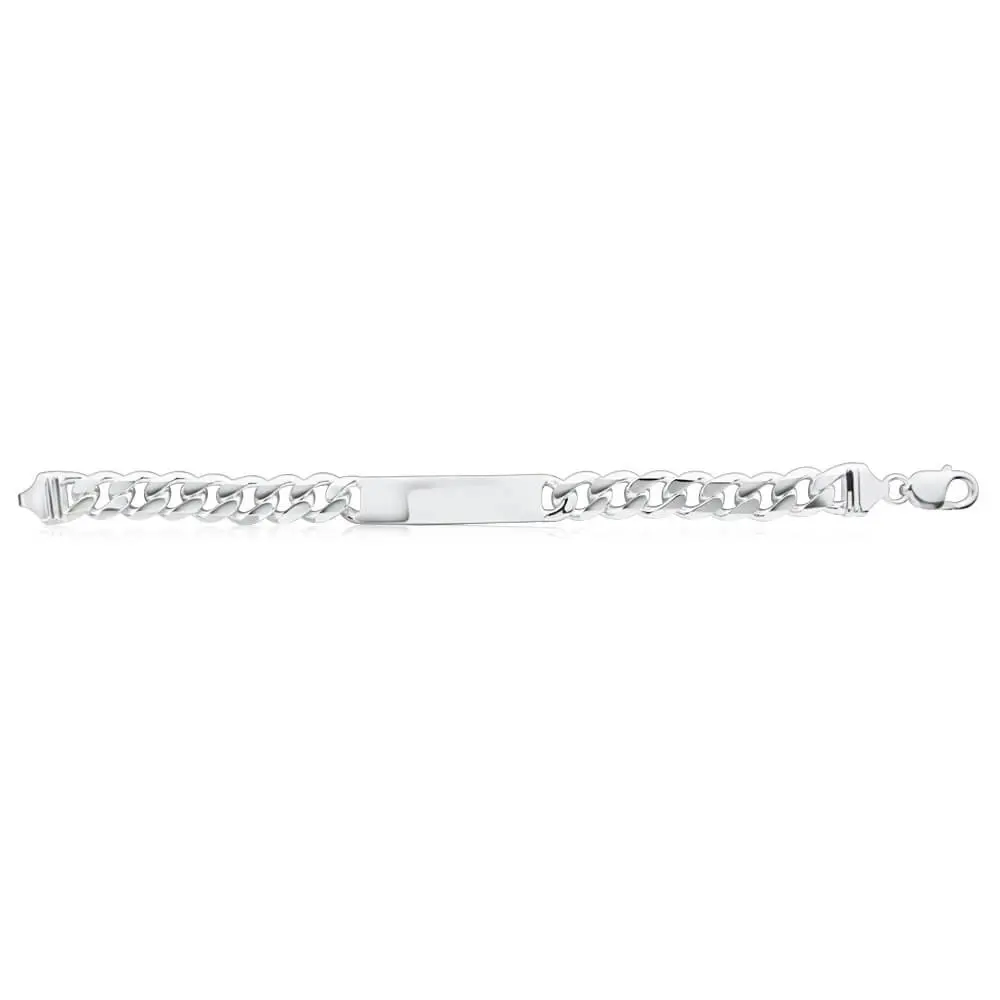 Sterling Silver Heavy Curb 300 Gauge ID Bracelet 22cm