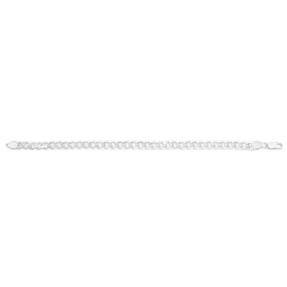 Sterling Silver Heavy 200 Gauge Curb Bracelet 21cm