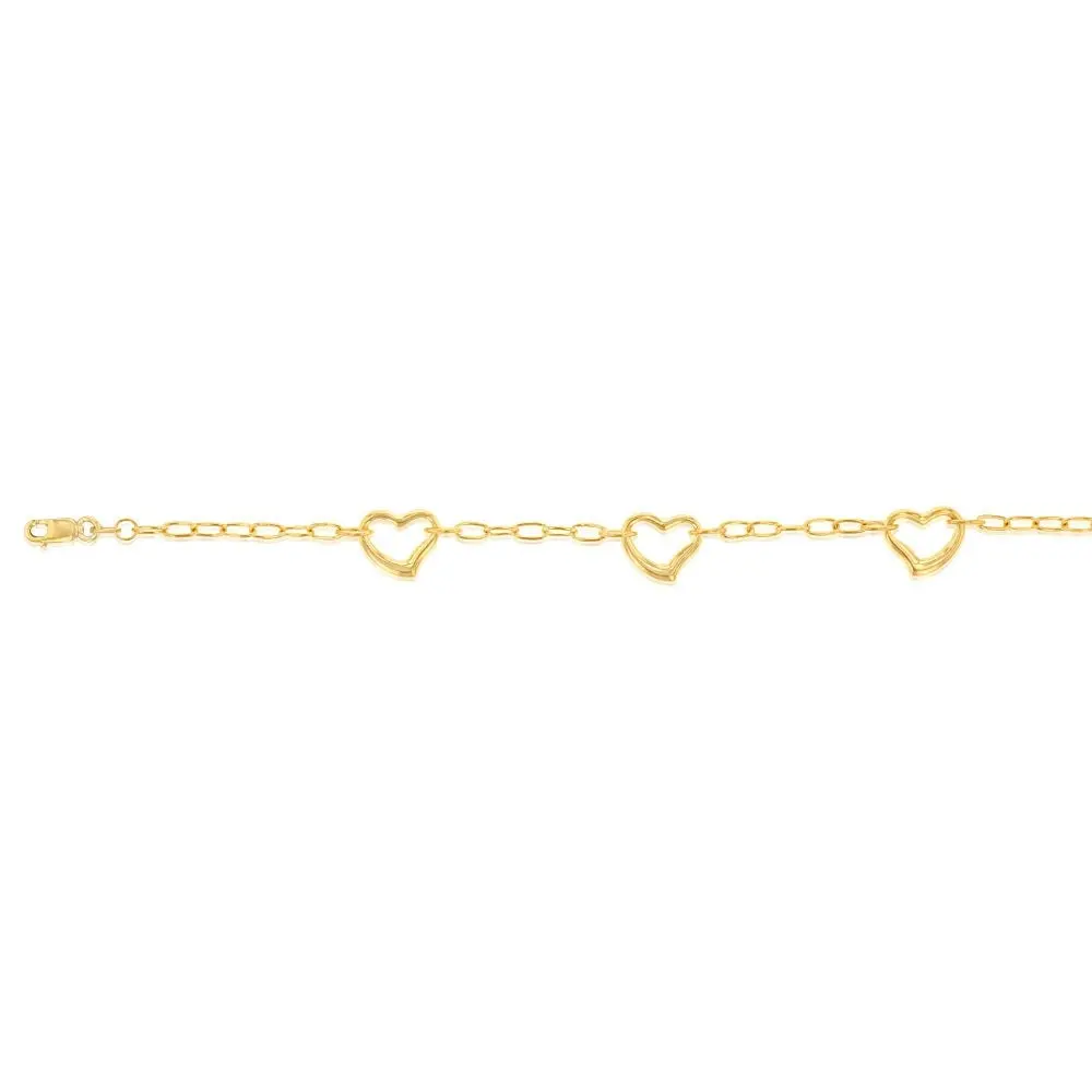 9ct Yellow Gold Silverfilled 65 Gauge Fancy 16cm Bracelet