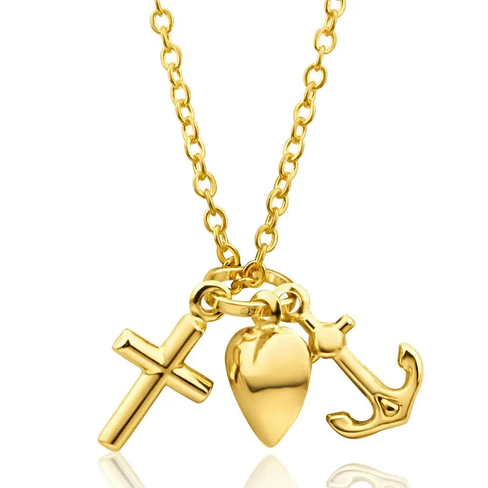 9ct Yellow Gold Faith Hope & Charity Pendant