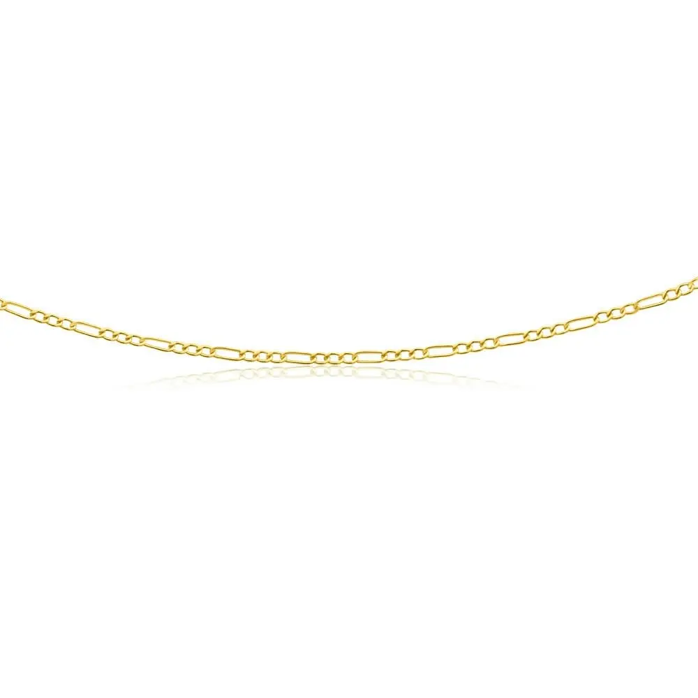 9ct Yellow Gold Silver Filled 45cm Figaro Chain 50 Gauge