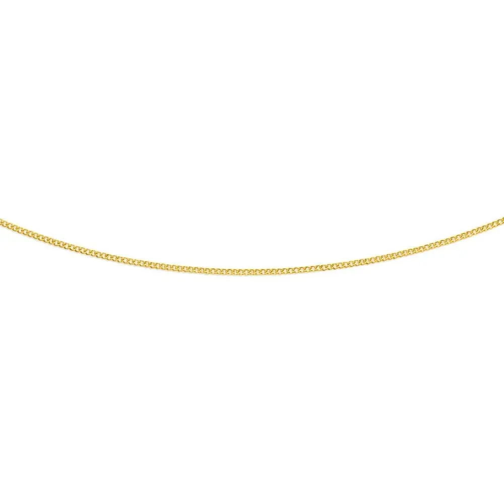 9ct Yellow Gold Silver Filled Extend 50cm Curb Chain 40 Gauge