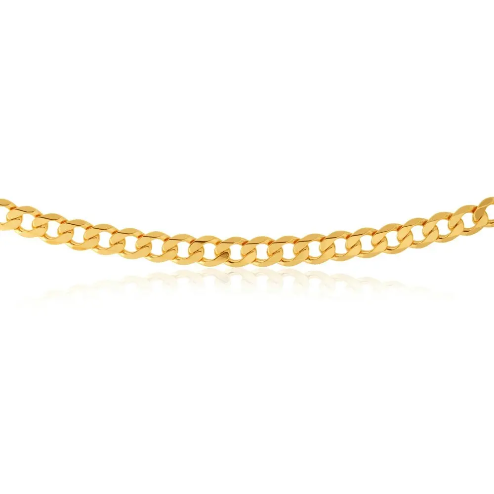 9ct Yellow Solid Gold Curb Chain 150 gauge in 60cm