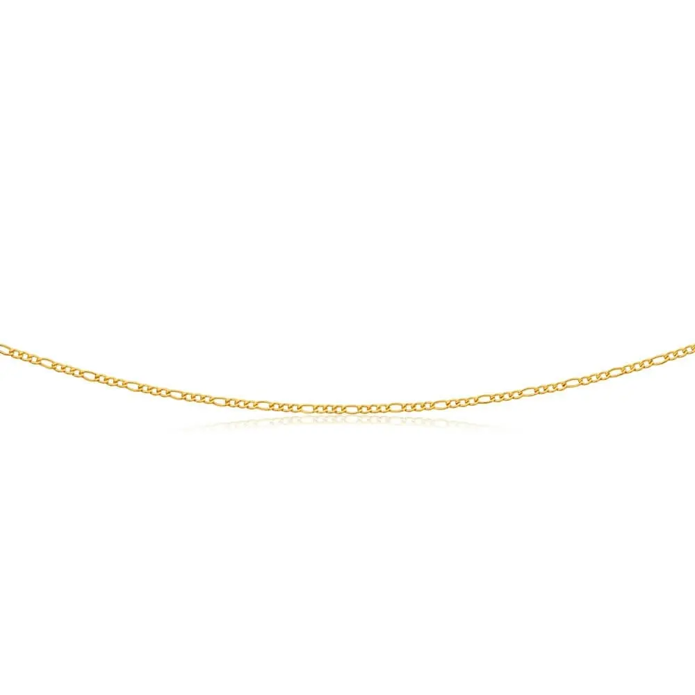 9ct Yellow Gold Silver Filled 45cm Figaro Chain 40 Gauge