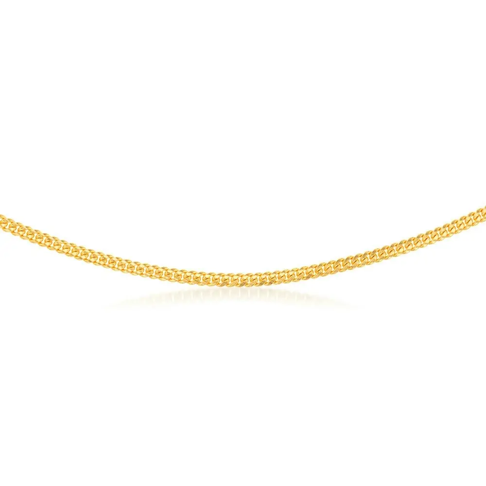 9ct Yellow Gold Silverfilled 120 Gauge Curb 50cm Chain