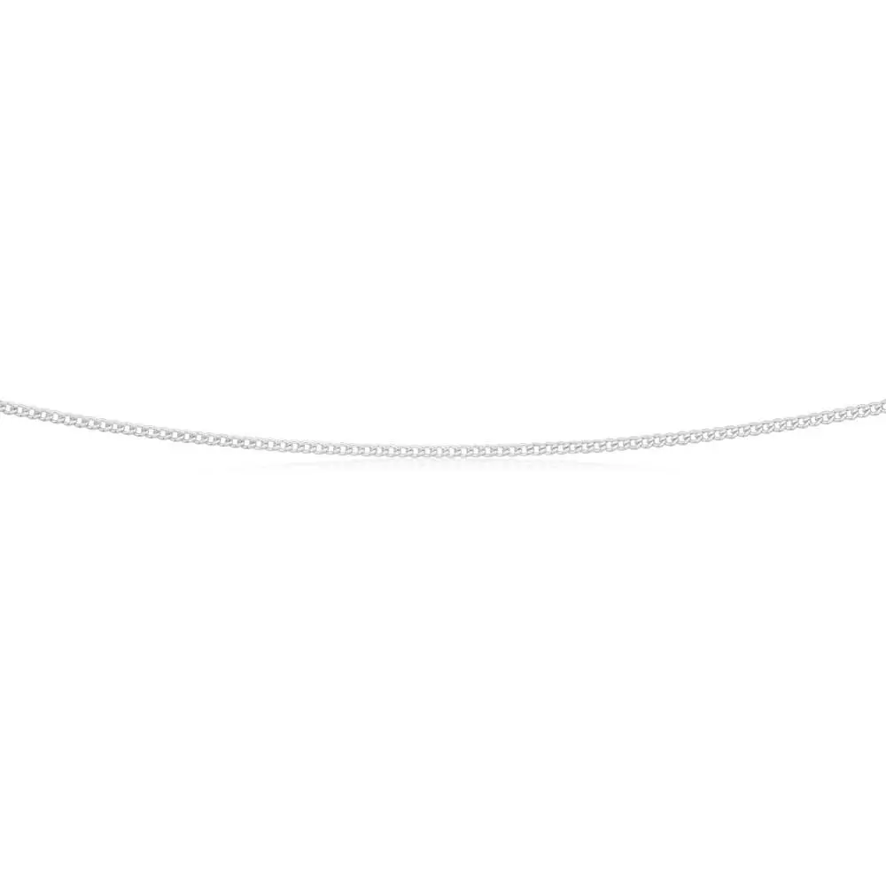 Sterling Silver Curb Dicut 40 Gauge 45cm Chain