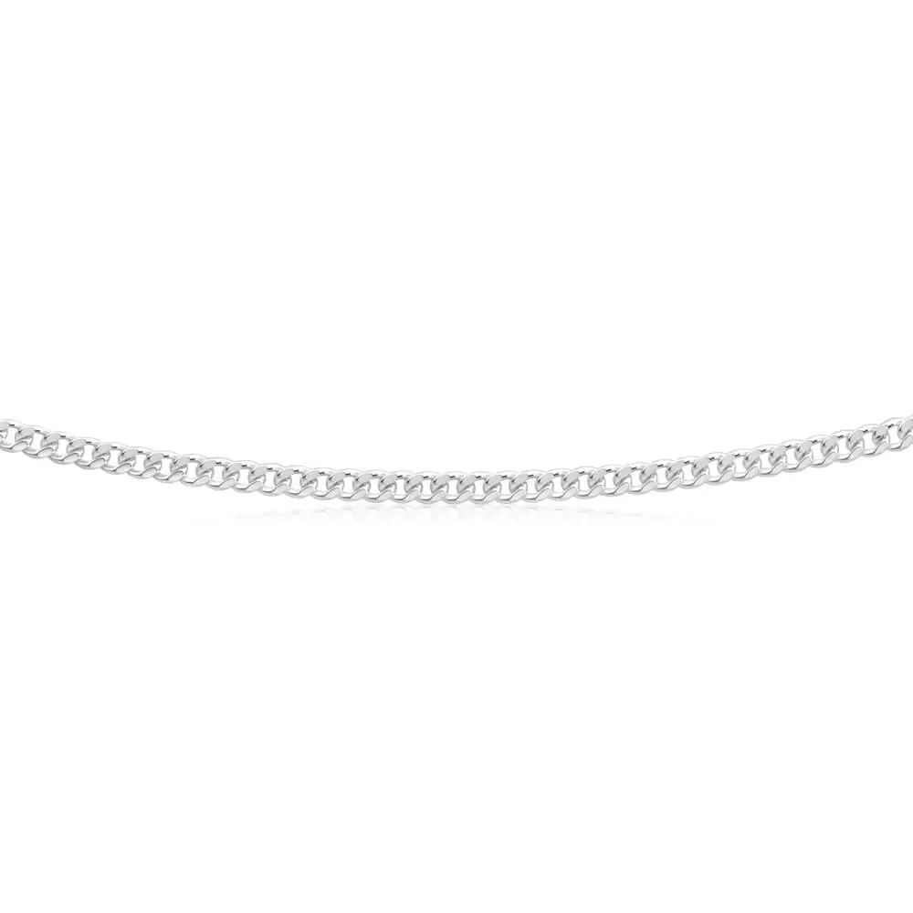 Sterling Silver 80 Gauge Diamond Cut 50cm Curb Chain