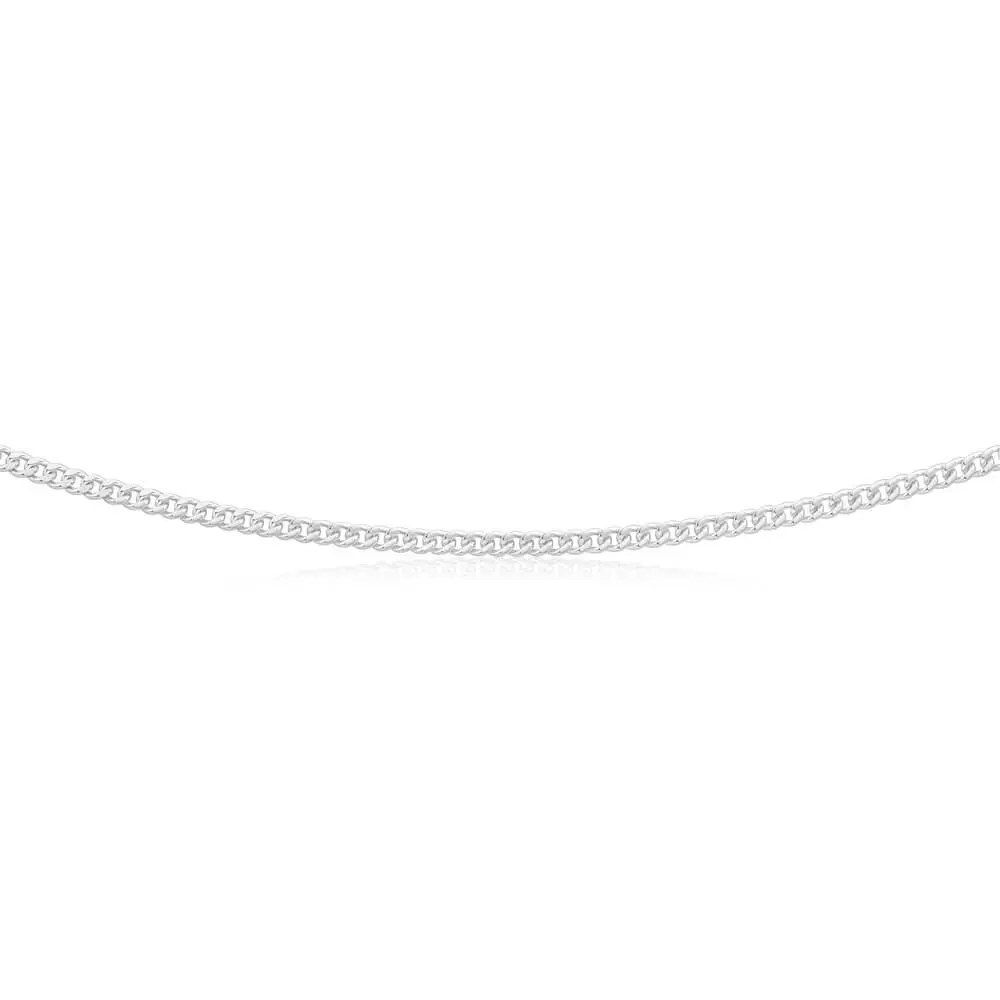 Sterling Silver 80 Gauge Diamond Cut 55cm Curb Chain