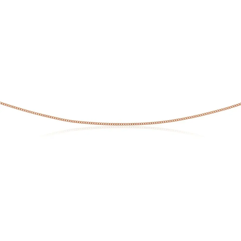 50cm Sterling Silver and Rose Gold Plate Curb Link Chain