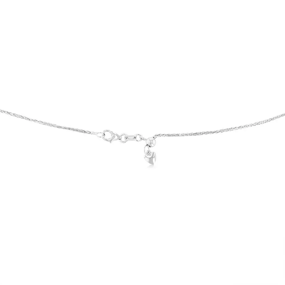 9ct Alluring White Gold Wheat Chain