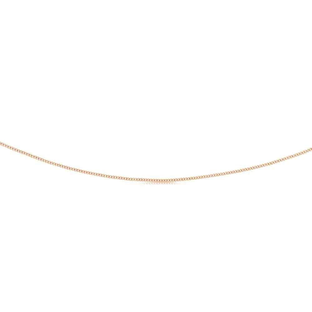 9ct Rose Gold Silver Filled 50cm Curb Chain