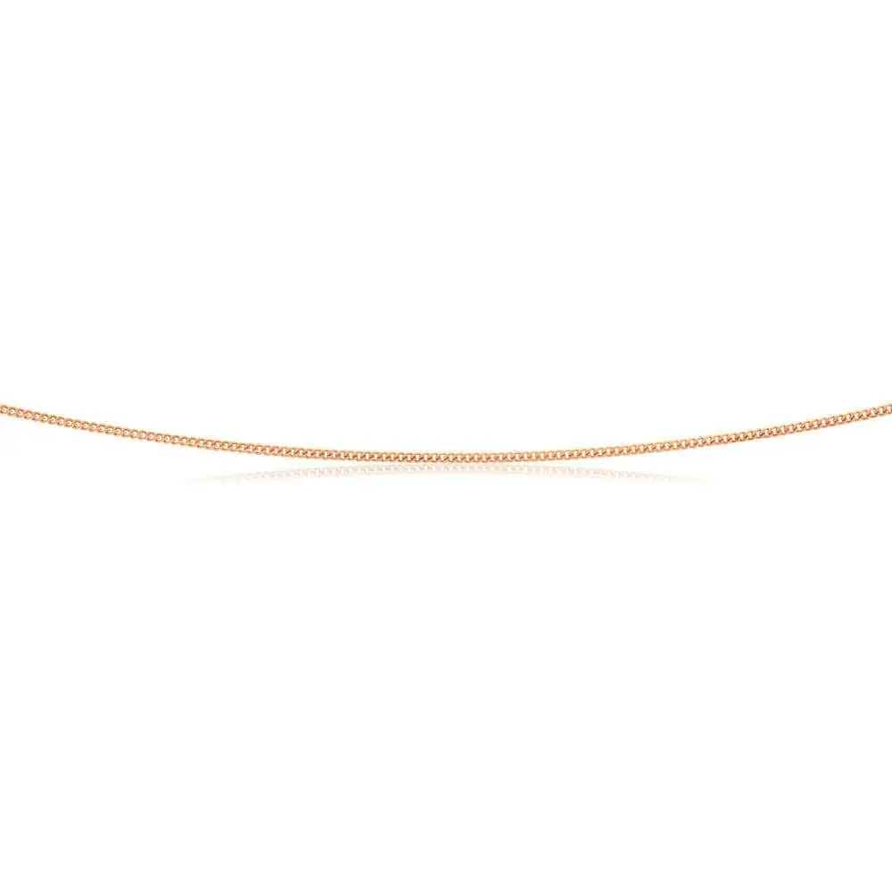 9ct Rose Gold Silver Filled 50cm Curb Chain